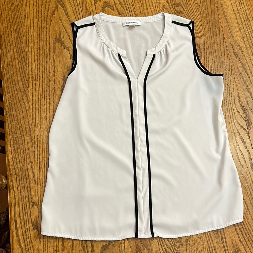 Calvin Klein white and black blouse